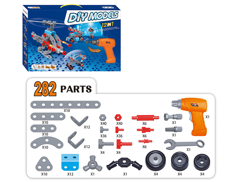 282PCS DIY Modele(With Electric Screwdriver)