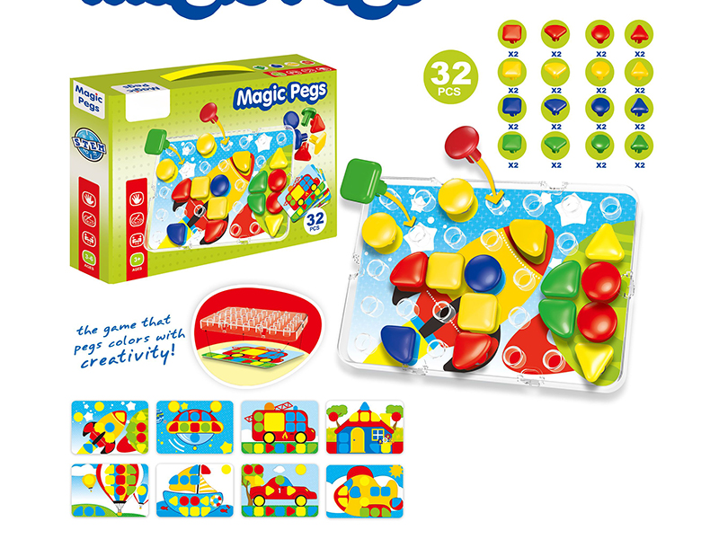 32PCS Mushroom Nail Puzzle