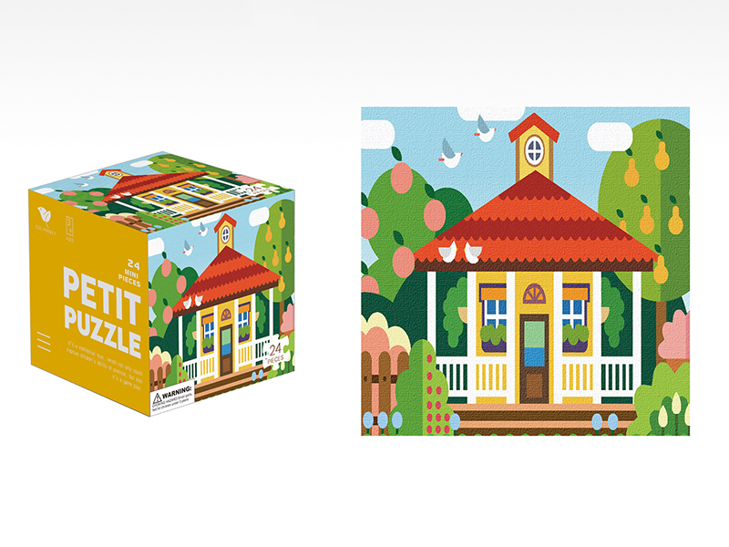 24pcs Small Houses Mini Puzzle