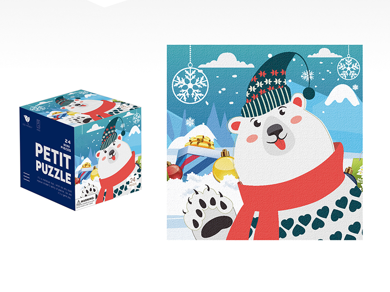 24pcs ChristmasBear Mini Cartoon Puzzle