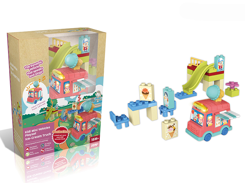 Mini B/O Ice Cream Truck + Building Blocks Scene