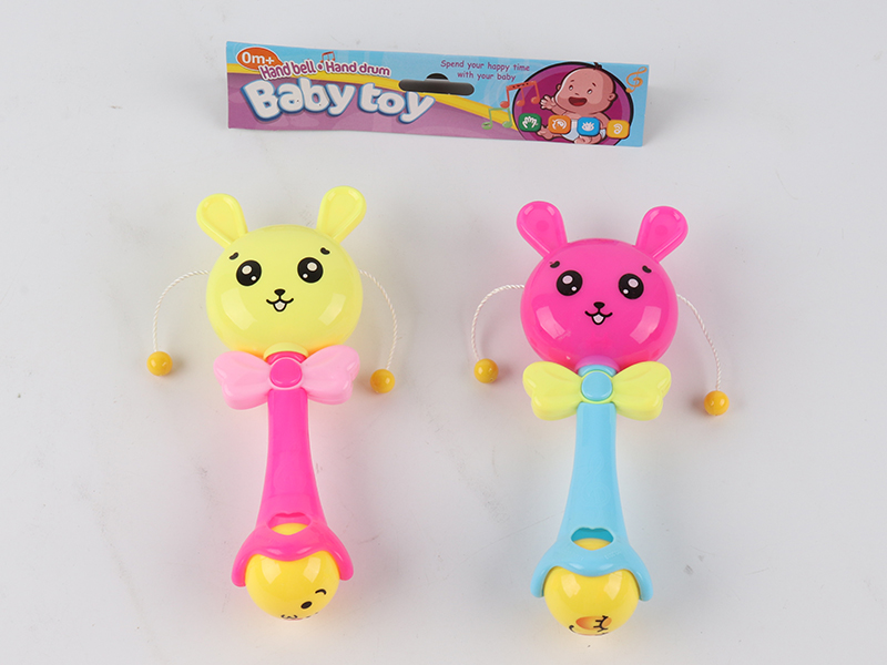 Cartoon Rabbit Rattle Drum 2pcs