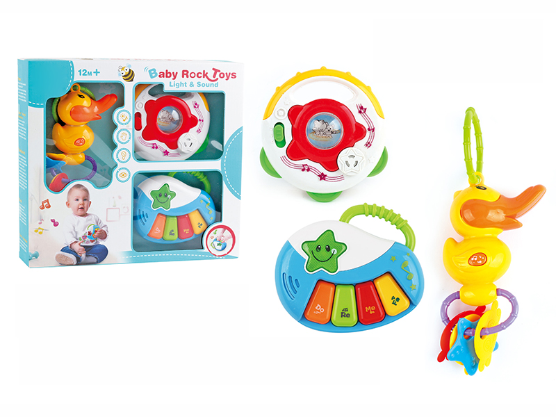 Duck Rattle + Timbrel + 4 Keys Piano
