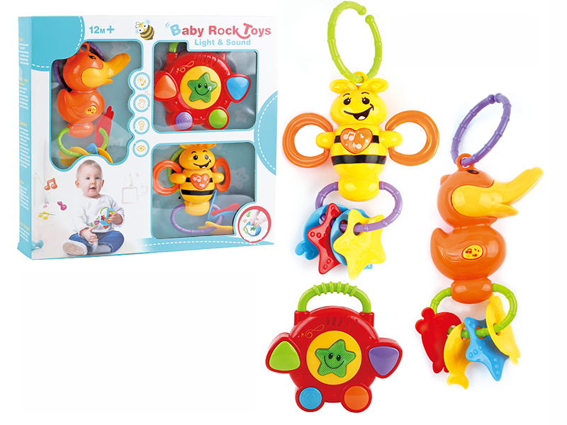 Duck Rattle + Bee Rattle + 4 Keys Drum
