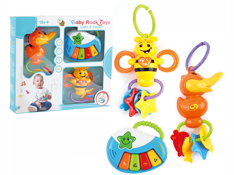 Duck Rattle + Bee Rattle + 4 Keys Piano