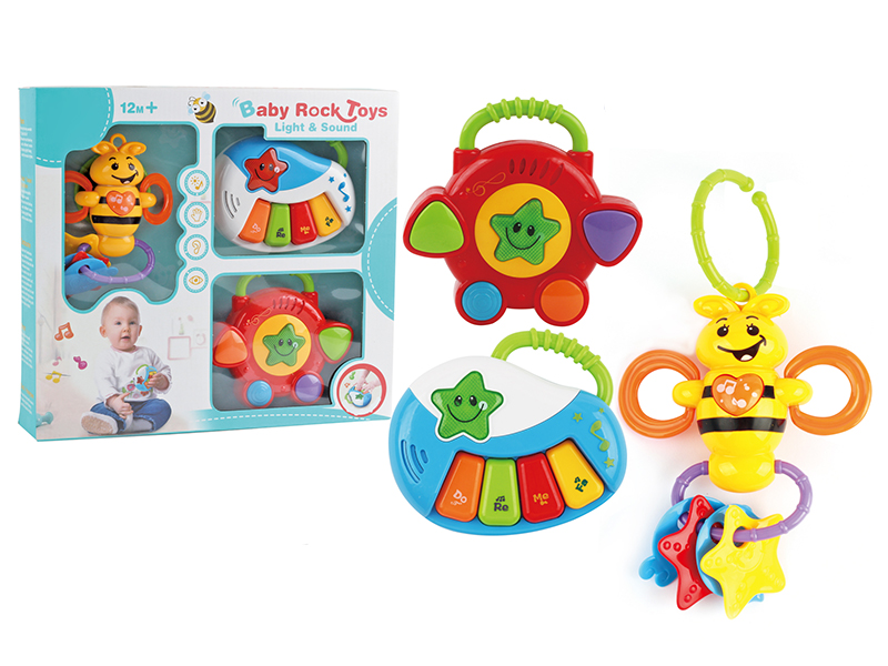 Bee Rattle + 4 Keys Drum + 4 Keys Piano