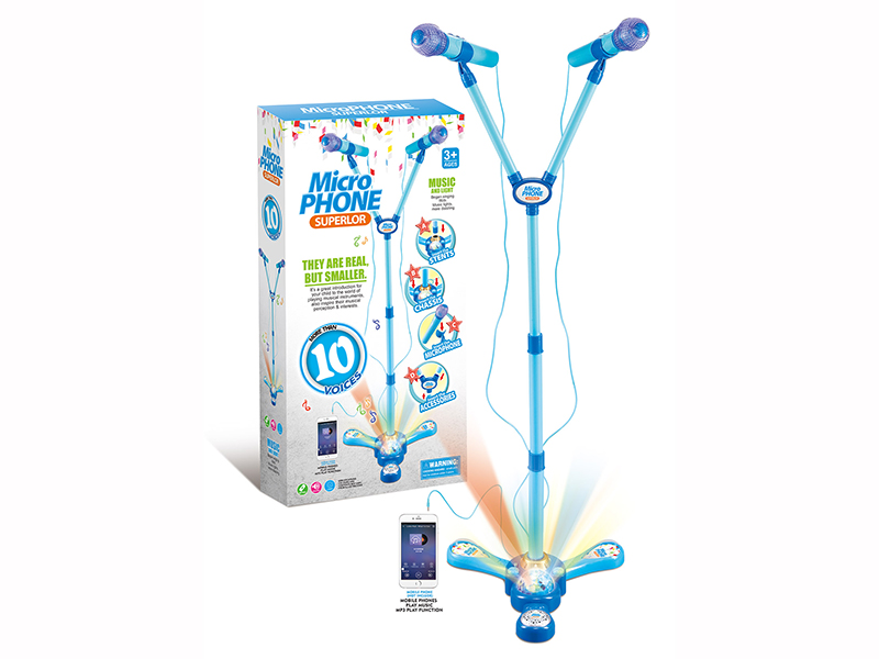 Double Microphone With Rotating Stage Light,Music,MP3 Function, Amplifier