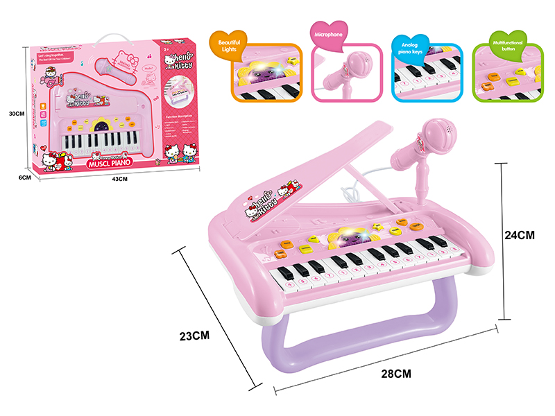 Hello Kitty Multifunction Cartoon Electronic Organ + Microphone