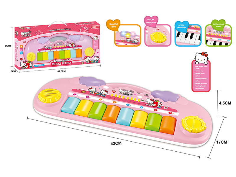 Hello Kitty 8 Keys Cartoon Electronic Organ