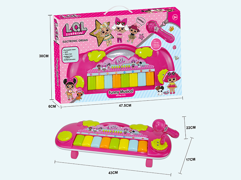 Surprise Doll  8 Keys Cartoon Electronic Organ  + Microphone