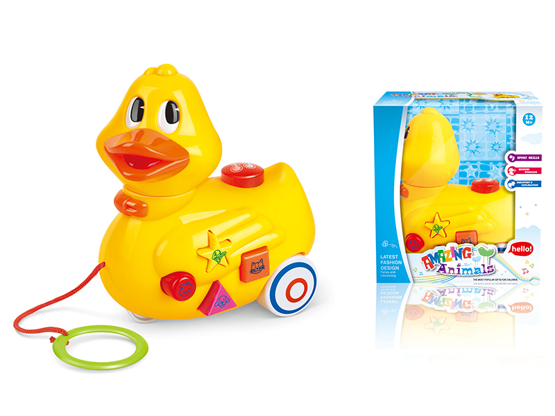 Pull Line Cartoon Animal Duck With Music