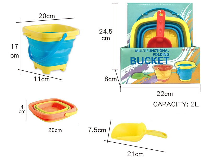 Multifunction Folding Beach Bucket 2L