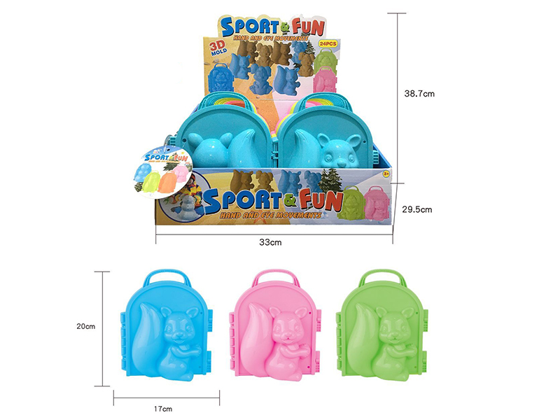 Cartoon Squirrel 3D Sand Mold/Snow Mold 24PCS/BOX