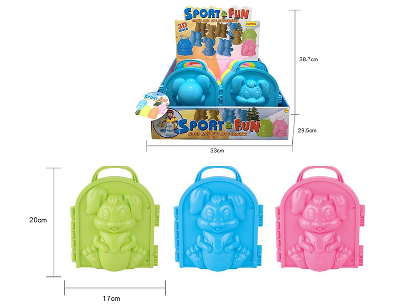 Cartoon  Rabbit 3D Sand Mold/Snow Mold 24PCS/BOX