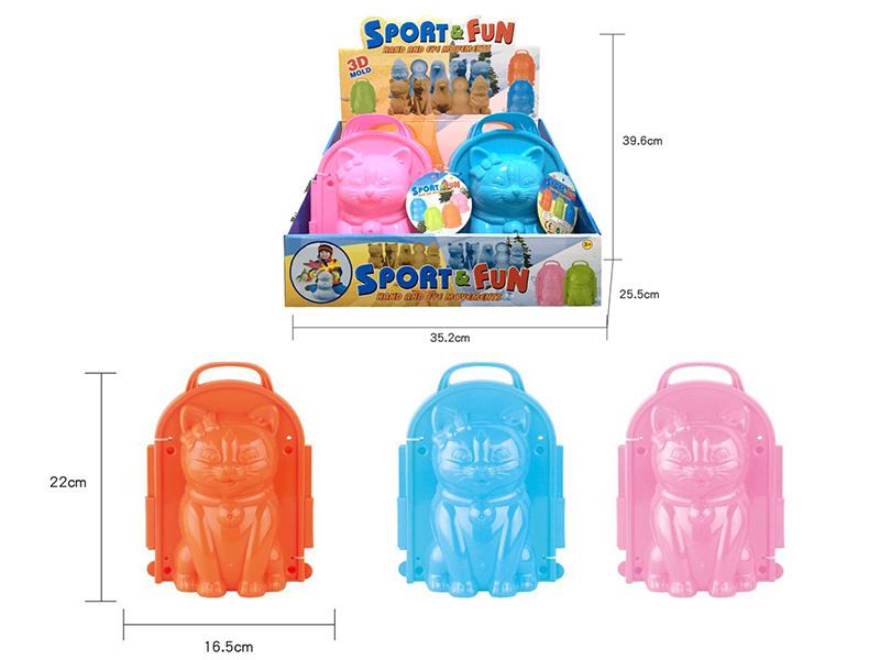 Cartoon Cat 3D Sand Mold/Snow Mold 12PCS/BOX