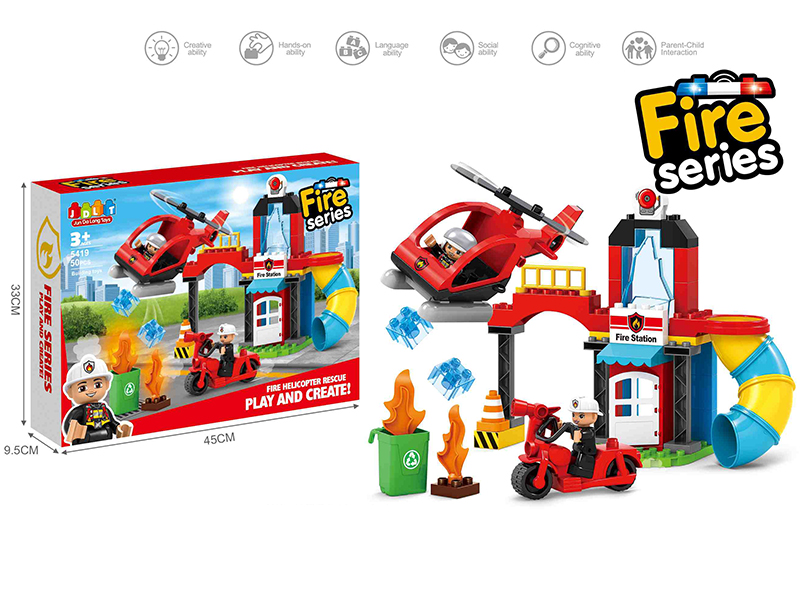 Fire Helicopter Rescue Building Blocks 50pcs