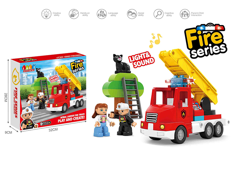 Aerial Ladder Fire Truck Building Blocks 20pcs