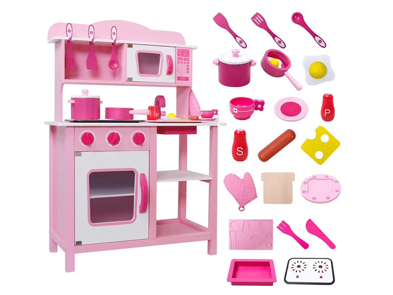 Wooden Pink Kitchen Table With Light ,IC