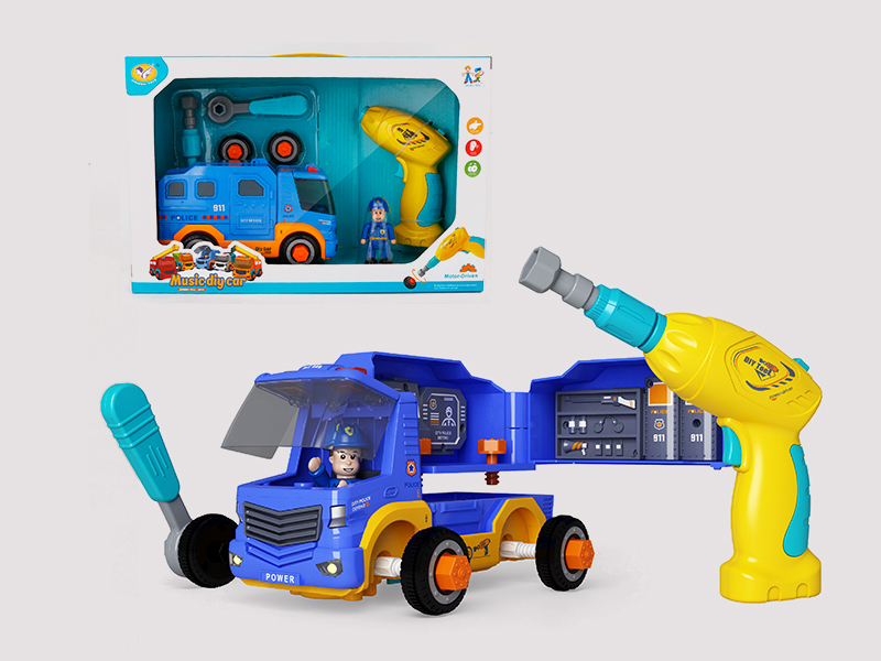 B/O DIY  Pull Back Police Car With Music