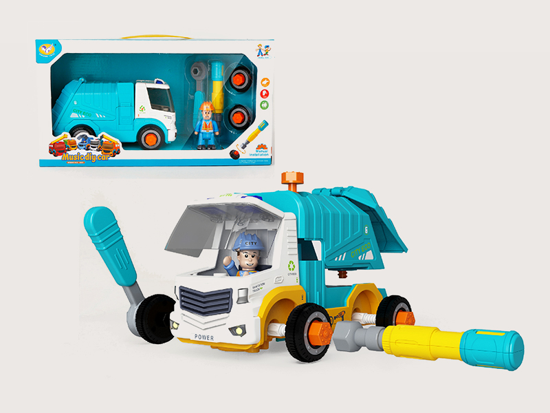 DIY  Pull Back  Sanitation Truck With Music