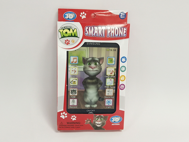 Tom Cat English Sound Recording Touch 3D Mobile Phone With Light