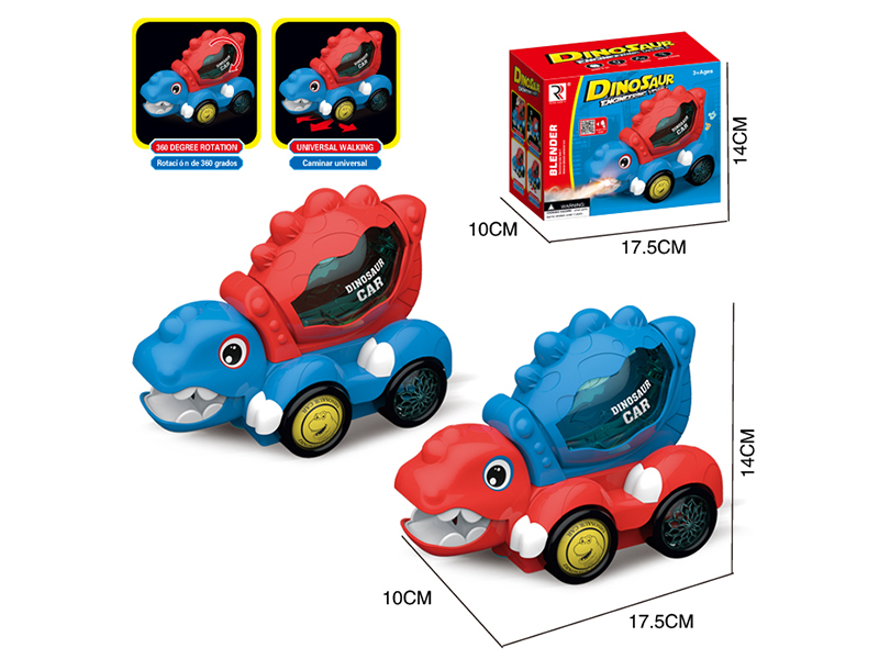 B/O Bump And Go Spray  Dinosaur Concrete Mixer With Light And Music