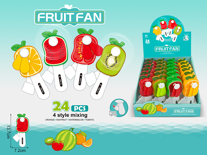 Fruits Hand Pressure Fan 24pcs
