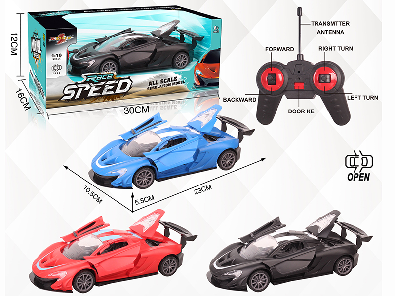 1:18 Matte 5CH Three Doors Remote Control Car With Headlights(Not Include Batteries)