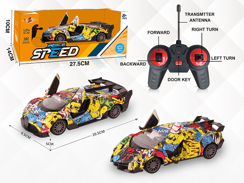 1:24 Graffiti 5CH R/C Car(Bugatti/Lamborghini )With Open The Door ,Light