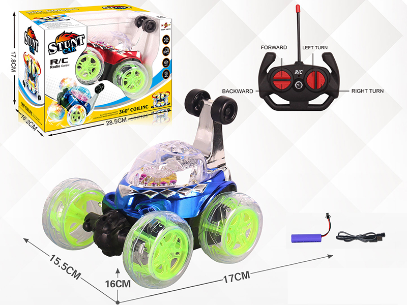R/C Stunt Car With Music, Flash,360° Rotating