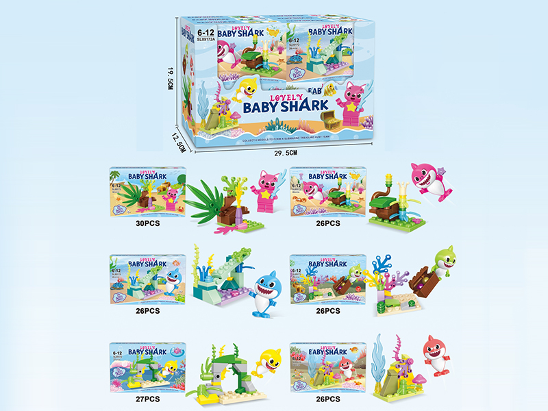 Lovely Baby Shark Building Blocks Happy Scene