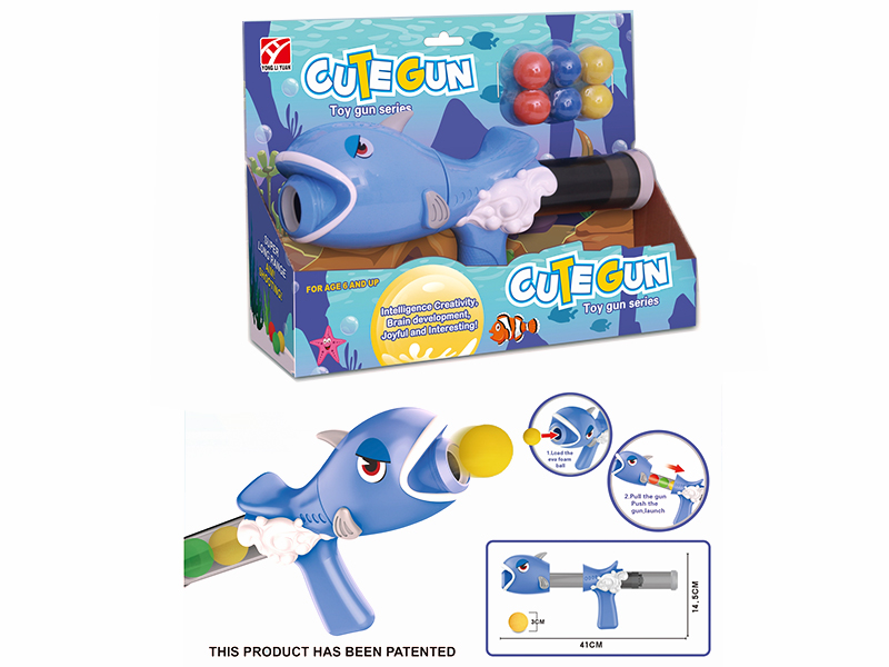 Shark  Air Powered Gun With 6pcs EVA Ball
