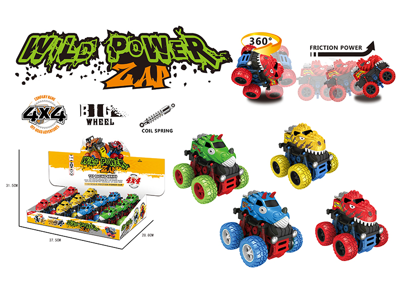 Stunt Big Wheel Double Friction Dinosaur Car