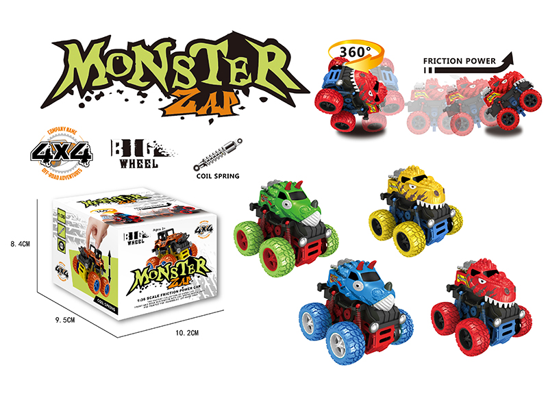 Stunt Big Wheel Double Friction Dinosaur Car