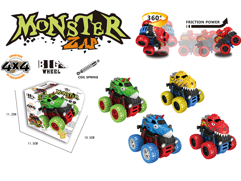 Stunt Big Wheel Double Friction Dinosaur Car
