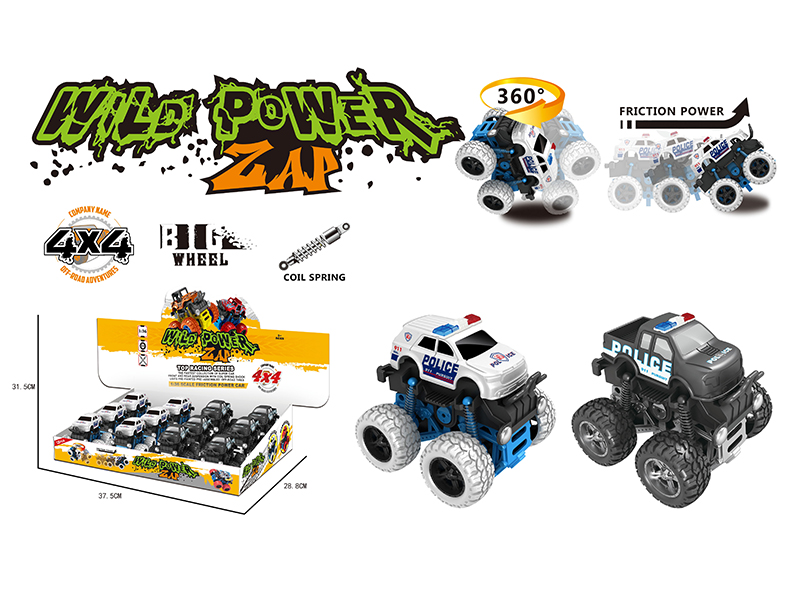 Stunt Big Wheel Double Friction Police Car