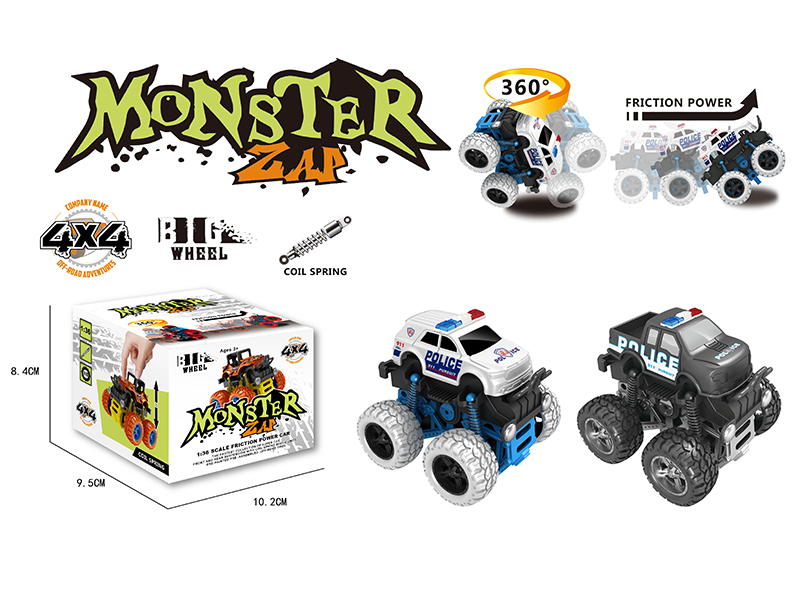 Stunt Big Wheel Double Friction Police Car