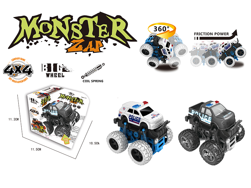 Stunt Big Wheel Double Friction Police Car