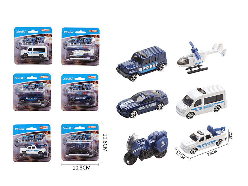 1:64 Slide Alloy Police Car 1pcs