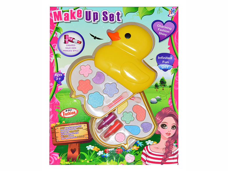 Yellow Duck Shape Three Layers  Children's Cosmetics