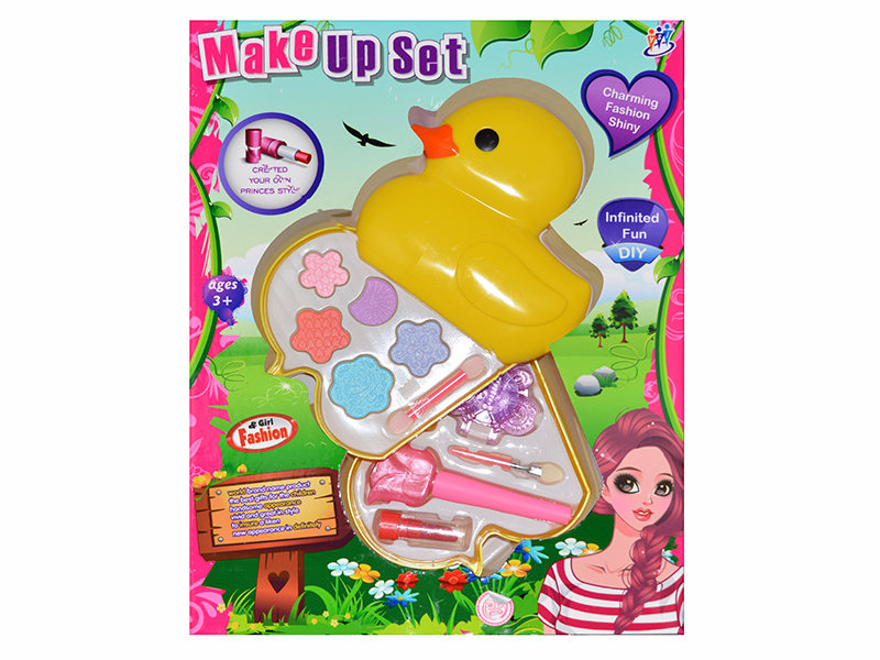 Yellow Duck Shape Three Layers  Children's Cosmetics