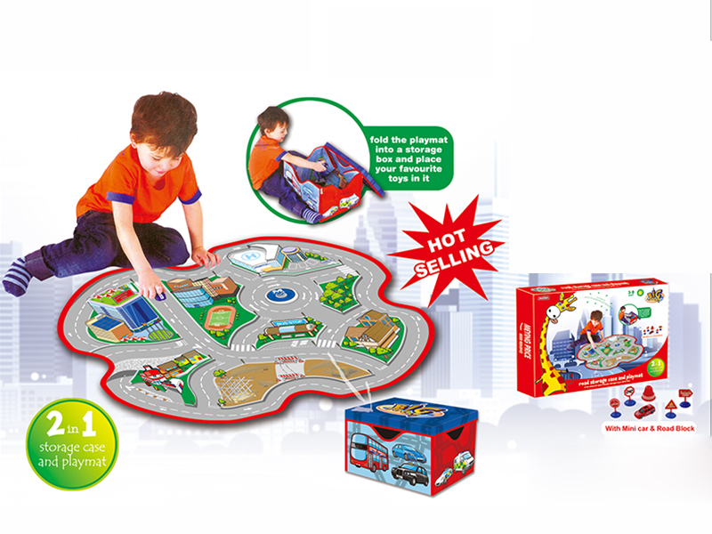 2 In 1 Toy Carpet & Storage Box With 1 Alloy Car