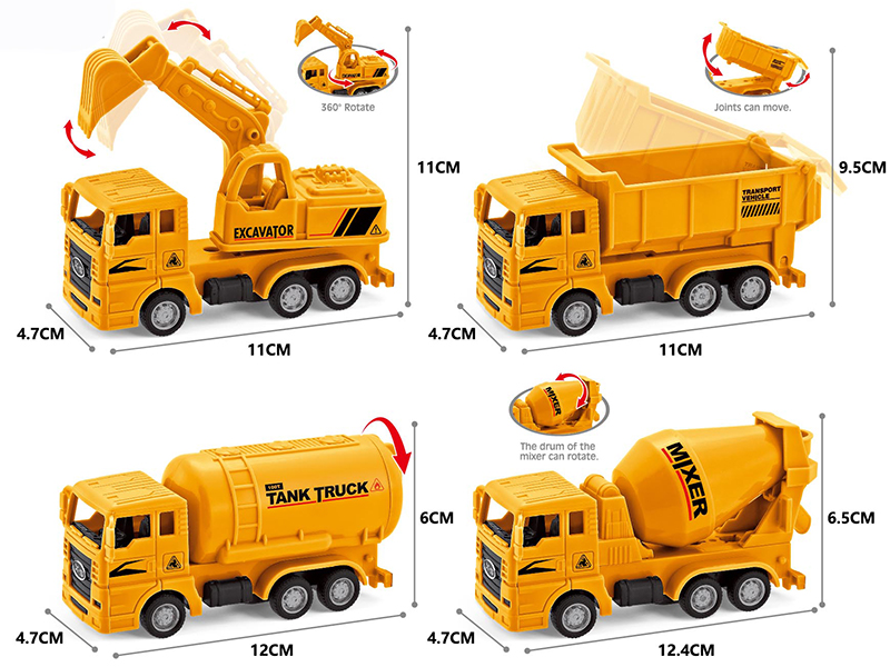 Pull Back Simulated Engineering Truck