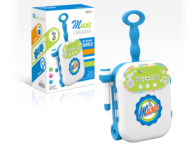 Blue Music Luggage With Microphone
