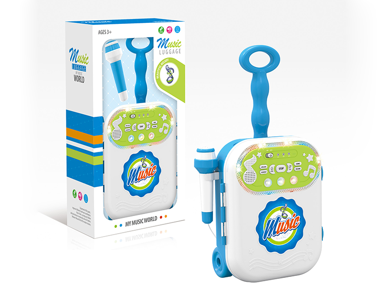 Blue Music Luggage With Microphone