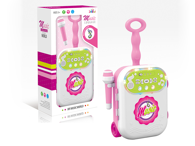 Pink Music Luggage With Microphone