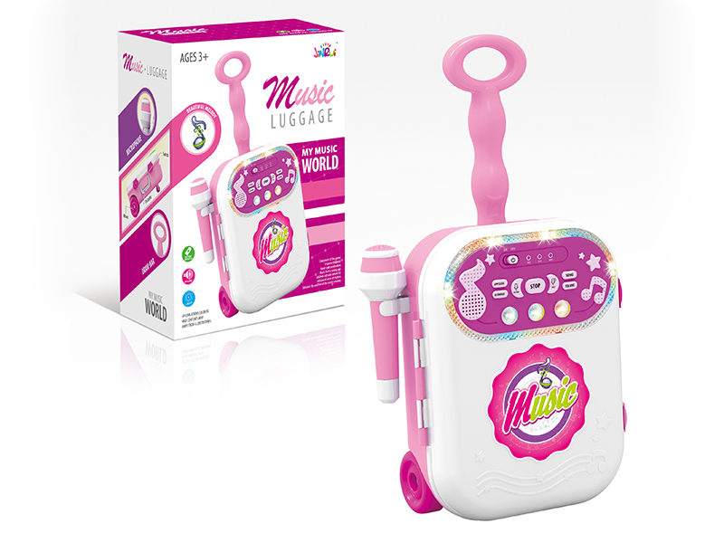 Pink Music Luggage With Microphone