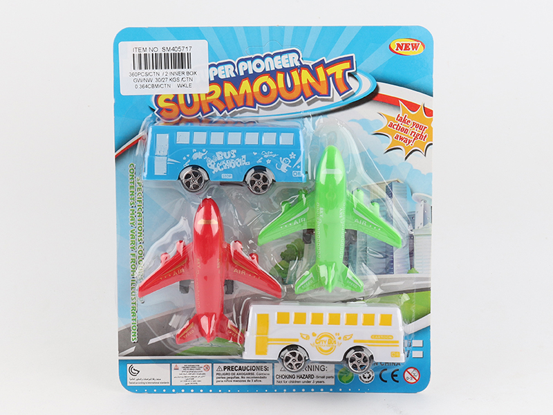 Pull Back Bus + Pull Back Airplane