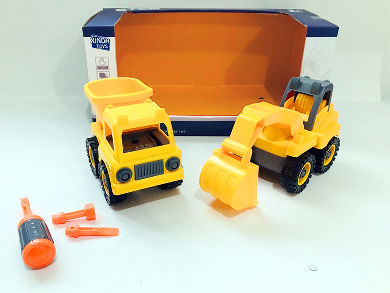 2pcs DIY Engineering Truck Series