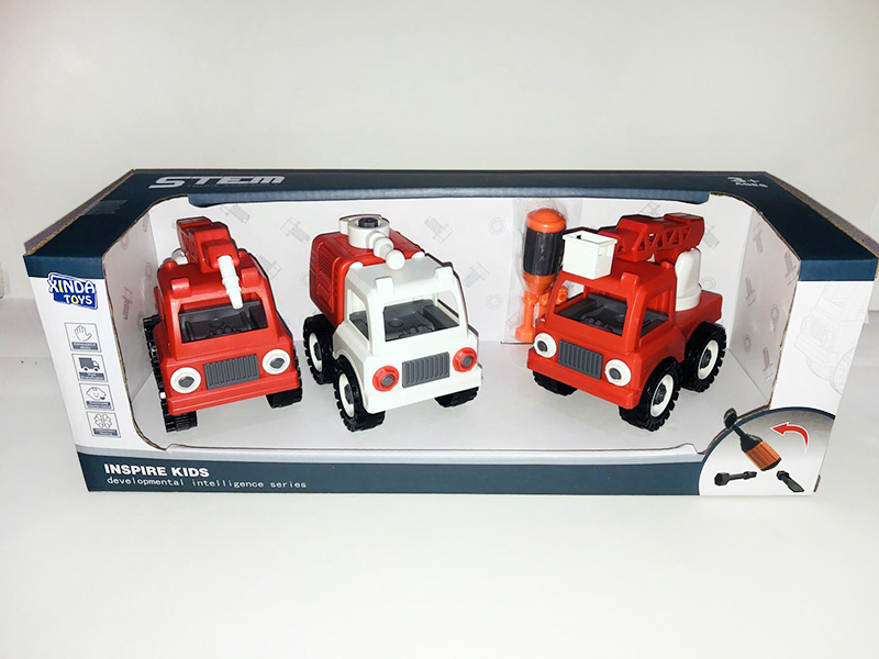 3pcs DIY Fire Engine Series